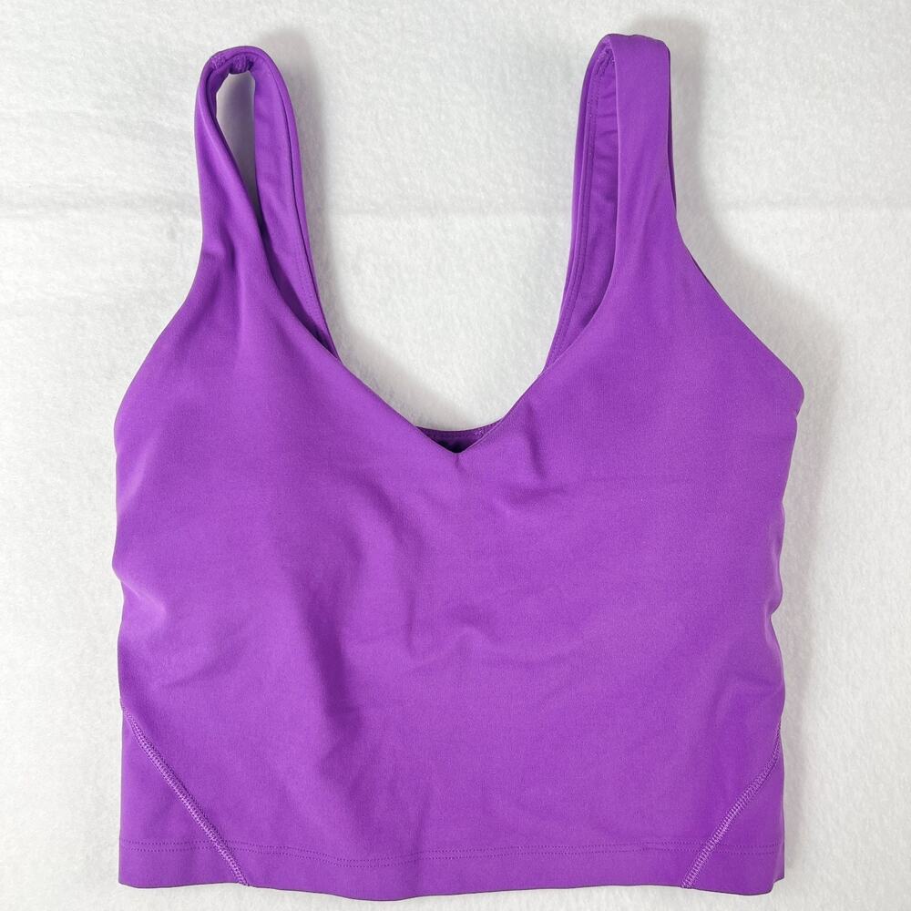Lululemon Align Tank 2 W1DUDS Purple Nulu V Neck Yoga Crop Top Cami Bra Shirt